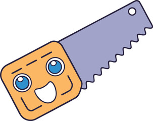 Vector icon of a hand saw on a white background.
