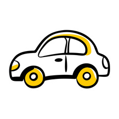 vector clip art toy car on white background for web and graphic design