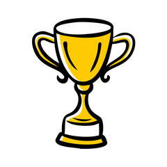 vector clip art trophy cup on white background for web and graphic design