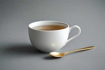 A serene landscape featuring a tranquil lake nestled amidst lush greenery, with a majestic mountain range in the distance, under a clear blue sky.