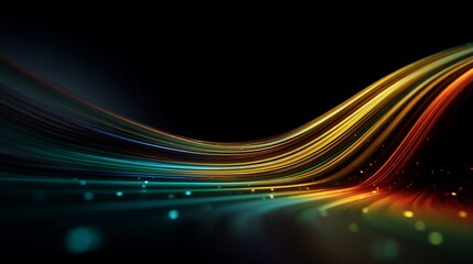 Abstract Light Trails with Speed, Motion, and Dark Background.