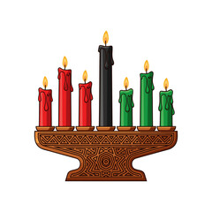 decorative kinara candle holder with white background