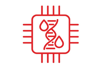 Dna blood analysis on microchip vector illustration