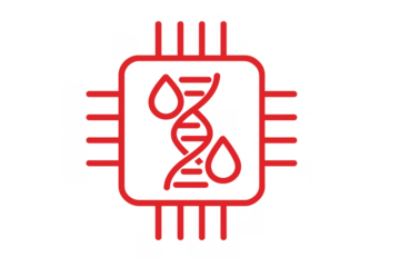 Dna blood analysis on microchip vector illustration
