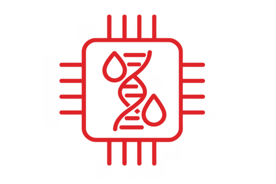 Dna blood analysis on microchip vector illustration