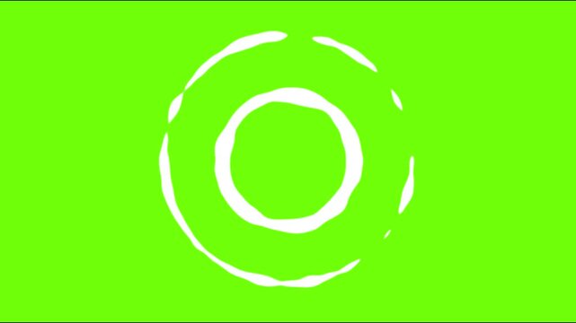 green screen lower case O letter moving  in cartoon circle . 3d animated video in 4k.
