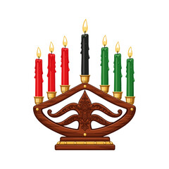 decorative kinara candle holder with white background