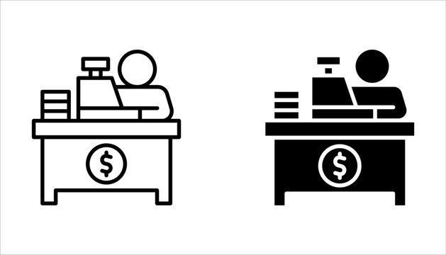 bank teller icon set. bank teller icon from business and finance collection on white background