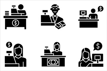 bank teller icon set. bank teller icon from business and finance collection on white background