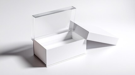 Empty White Box Product mockup Studio shot.