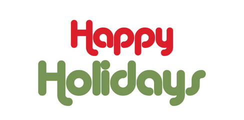 Happy holidays calligraphy phrase. Modern graphic vector greeting card. Christmas and New Year ink text illustration isolated on white. Hand lettering inscription to winter holiday design
