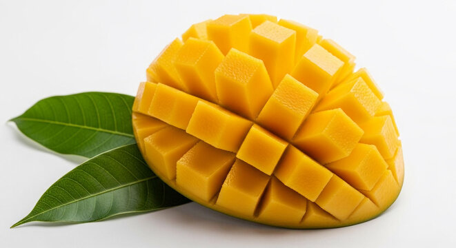 Fresh ripe diced mango a tropical fruit with vibrant color and juicy texture perfect for healthy eating and summer desserts - Powered by Adobe
