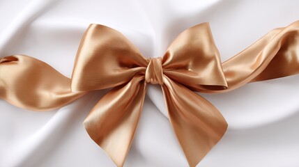 Gold Bow on Silk with Luxury Gift, and Celebration.