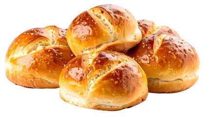 Delicious freshly baked rolls kitchen food photography home close-up. Isolated on transparent background, png.