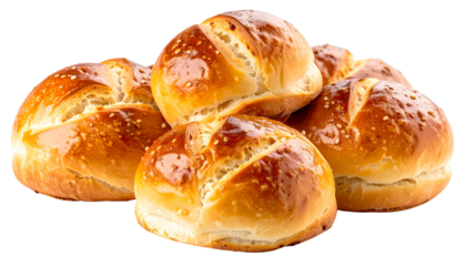 Delicious freshly baked rolls kitchen food photography home close-up. Isolated on transparent background, png.