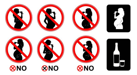 No alcohol during pregnancy warning signs for health and safety awareness campaigns