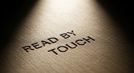 Braille text read by touch deeply engraved into a textured surface, highlighting accessibility and tactile learning