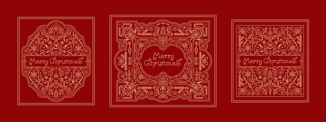 Christmas labels set