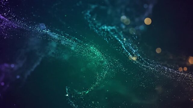 Abstract interpretation of natural energy fields, expressed through a continuous, graceful motion of luminous, interconnected elements. Dolly shot following the movement of the fluid.