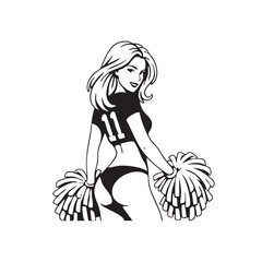 🏈 Sexy Retro Cheerleader Number Eleven in Football Attire Illustration