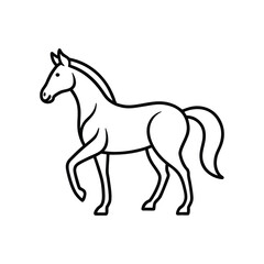 horse, animal, equine, mammal, outline, drawing, illustration, line art, icon, symbol, silhouette, vector, graphic, design, simple, clean, minimalist, white background, isolated, creature, domestic, p