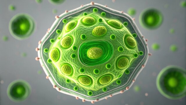 Enhanced Bio Cell Under Microscope with Detailed Structural Features