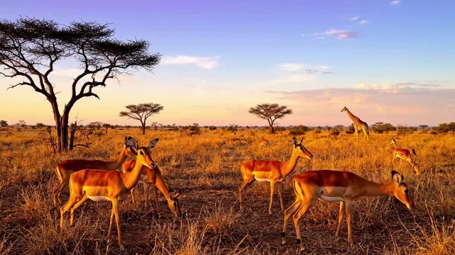 A group of zebras drinking cautiously from a shimmering waterhole, their reflections clear on the surface, surrounded by dry grasses and sparse bush. Low angle shot from the water's edge,?