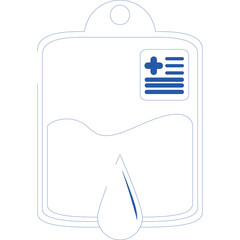 Blue Outline Medical Icon Represents A Person In Uniform With A Document And A Cross Symbol On A Transparent Background Ideal For Healthcare And Medical Themes