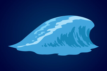 Animation water wave frame. Water splash for animation and visual effects. Sea or ocean wave with drops or splatters. Cartoon vector illustration