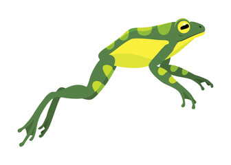 Frog jumping animation icon. Sequences or footage for motion design. Cartoon toad jumping, animal movement concept. Frog leap sequence, vector illustration