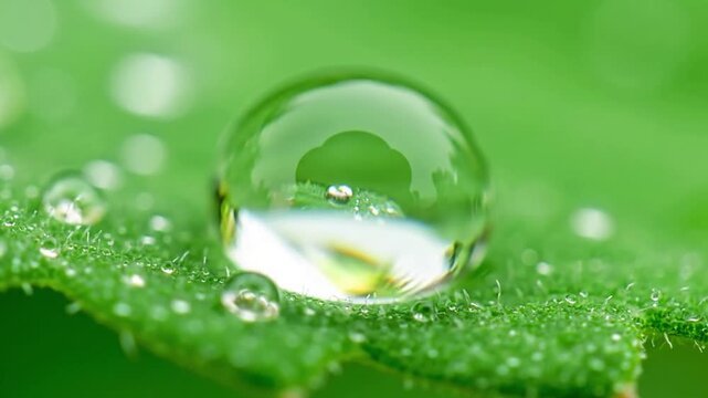 Illustrate the concept of natural beauty and environmental purity, emphasizing the untouched and pristine aspects of a microscopic ecosystem after rainfall.