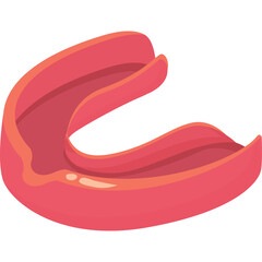 Coral Pink Mouthguard For Sports Protection In A Transparent Background With A Soft Glow Effect Highlighting Its Protective Shape And Smooth Texture