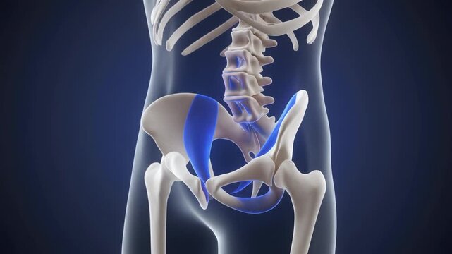 Human Pelvis and Spine Anatomy Detailed 3D Medical Animation of the Skeletal System.