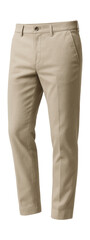 Stone-colored chinos featuring side and buttoned back pockets.