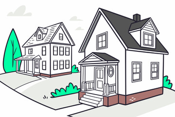 assorted-many-2d-house-outlined-icon-in-one-pictur