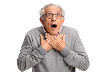 The astonished grandfather. Shock.