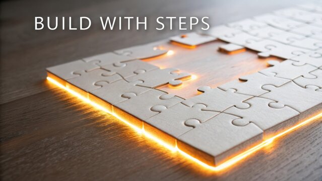 Completed puzzle board with glowing edge and overlay