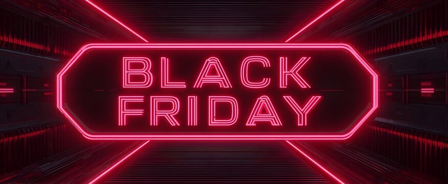 Black friday text pulses with excitement in sleek modern typography.