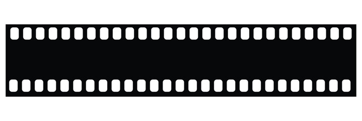 Obraz premium Film strip background with retro photo and cinema frames. Movie reel or video strip roll design. Vector illustration for media, film, and photography projects.