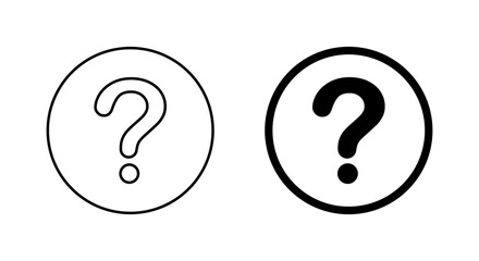 Fototapeta premium Question mark icon in circular outline. FAQ and support symbol