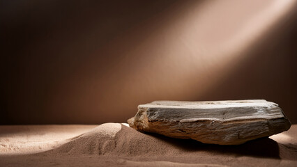 Minimalist Floating Natural Surface Mockup with Dramatic Studio Lighting