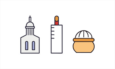 Fototapeta premium Building & Thermometer Icons
