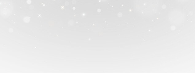 Golden Sparkle with Glowing Bokeh on White Background