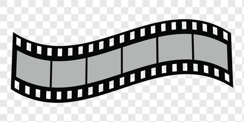 Fototapeta premium Old grunge movie film long strip set, vintage filmstrip roll frame, vector photo background. Video or movie filmstrip overlay, cinema or photograph camera long film strips collection in flat and line