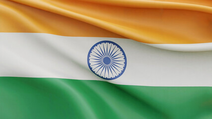 Realistic Close-up of the India National Flag