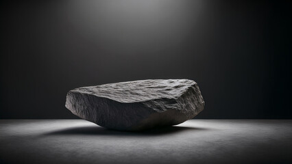 Naklejka premium Minimalist Floating Natural Surface Mockup with Dramatic Studio Lighting