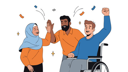 Diverse Team Celebration Unity Inclusion and Success