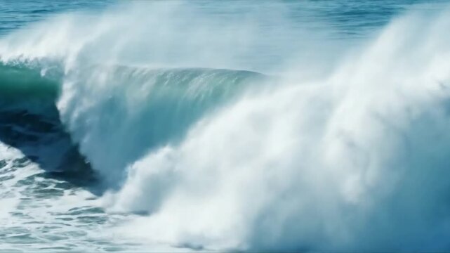 Serene Coastal Rhythms: Depicting the continuous, rhythmic cycle of waves advancing and receding on an empty shore, providing a tranquil yet powerful visual representation of the ocean's endless ebb a