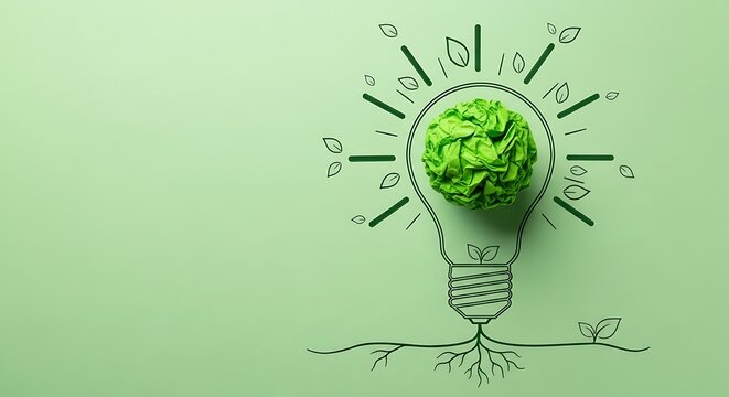 Embrace eco-friendly ideas with this eye-catching light bulb concept showcasing green energy solutions and sustainable initiatives for a brighter future