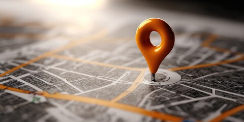 Location Pin on a Map - Navigating the Urban Landscape.